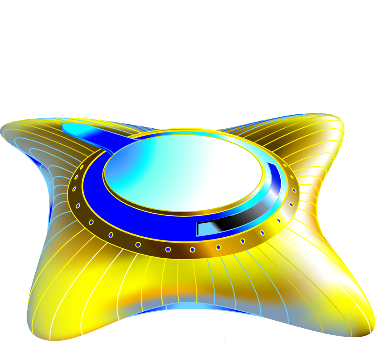 The Odyssey Timeship - the original golden timeship artwork